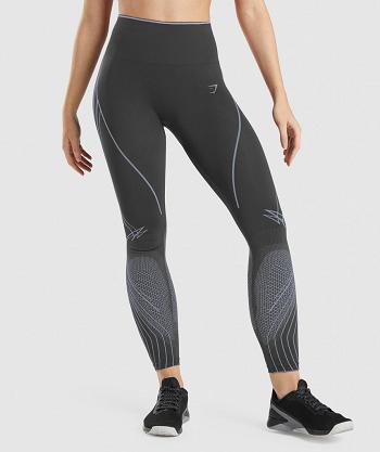 Legginsy Damskie Gymshark Apex Seamless High Rise Czarne Szare Lawenda Niebieskie | PL 2255TCE